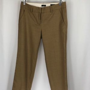 J Crew skimmer city fit tan wool ankle pant sz 00